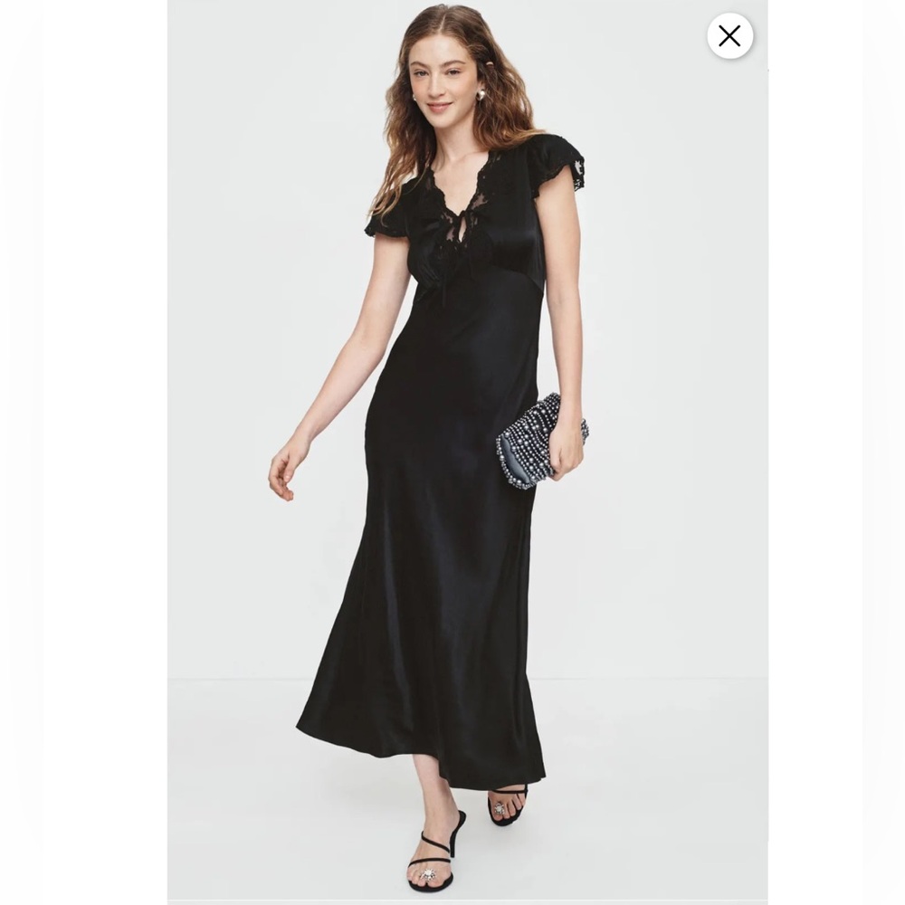 Rixo x RTR Lace Trim Midi Dress, Size: L